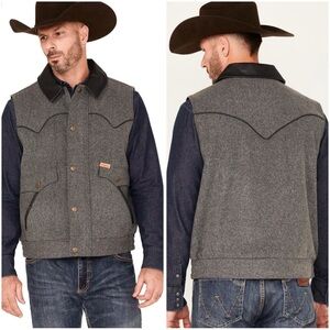 Powder River Men’s Gray Heather Holbrook Wool Vest Size XLT